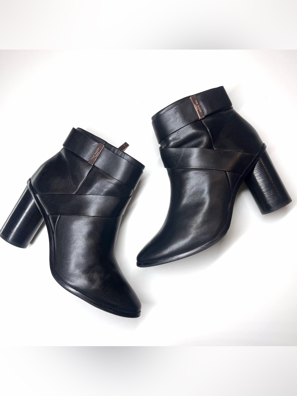 Ted Baker Women’s Matyna Black Leather Ankle Boots Size- 37.5 / U.S 7